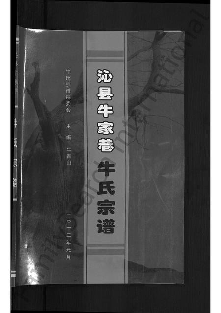 山西牛氏-沁县牛家巷牛氏宗谱 [不分卷].pdf电子版预览图1