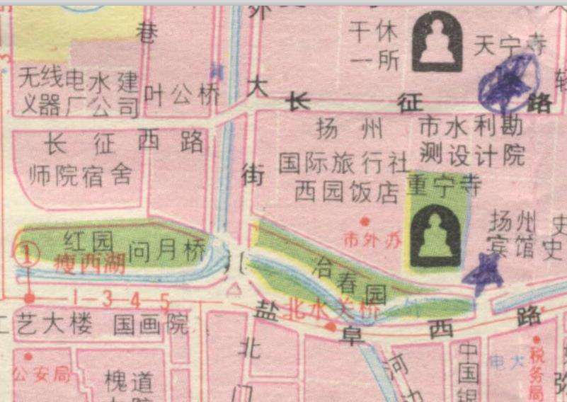 1992年《扬州市交通旅游图》预览图3