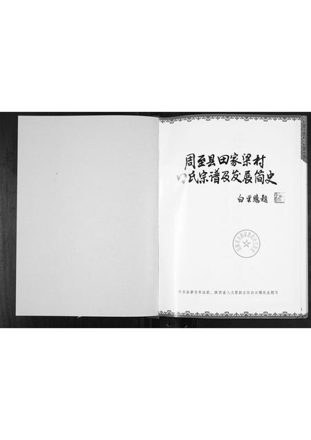 陜西田氏-周至县田家梁村田氏宗谱及发展简史.pdf电子版预览图1