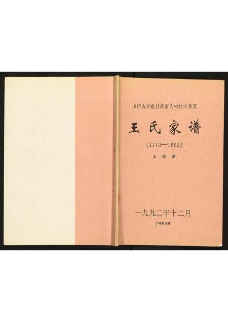 山西王氏-山西省平鲁县武家沟村村史及其王氏家谱.pdf电子版缩略图