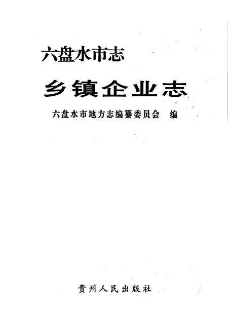 《六盘水市志 乡镇企业志》.pdf电子版_贵州省志预览图1