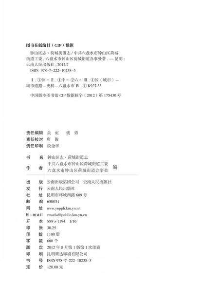 《钟山区志 荷城街道志》.pdf电子版_贵州省志预览图1