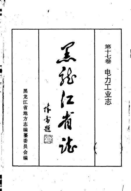 《黑龙江省志 第十七卷电力工业志》.pdf电子版_黑龙江省志预览图1