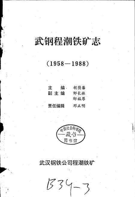 《武钢程潮铁矿志》.pdf电子版_湖北省志预览图1