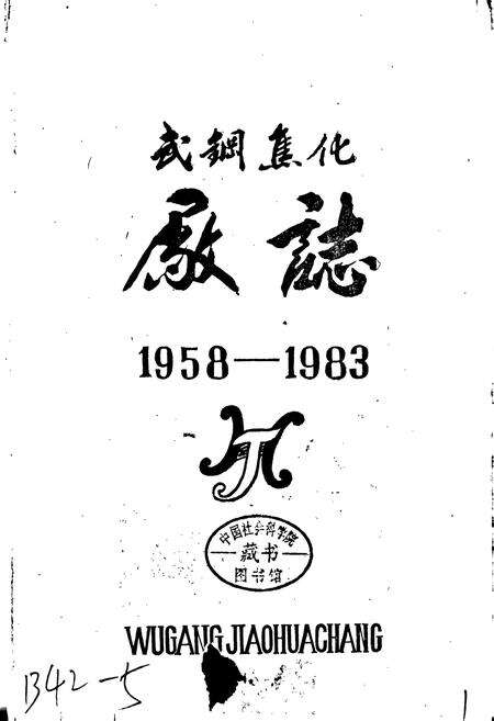 《武钢焦化厂志》.pdf电子版_湖北省志预览图1