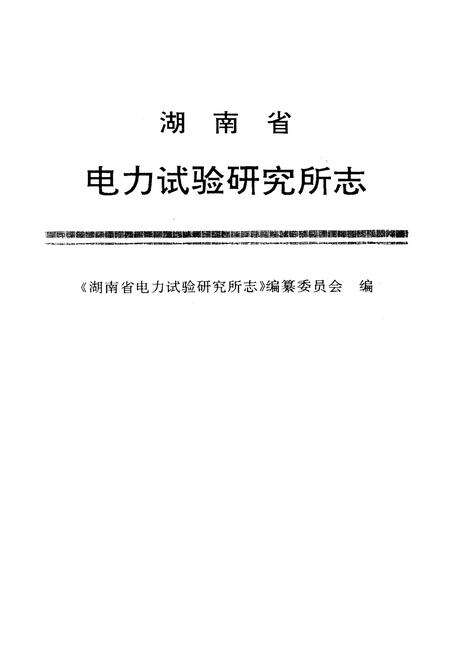 《湖南省电力试验研究所志》.pdf电子版_湖南省志预览图1