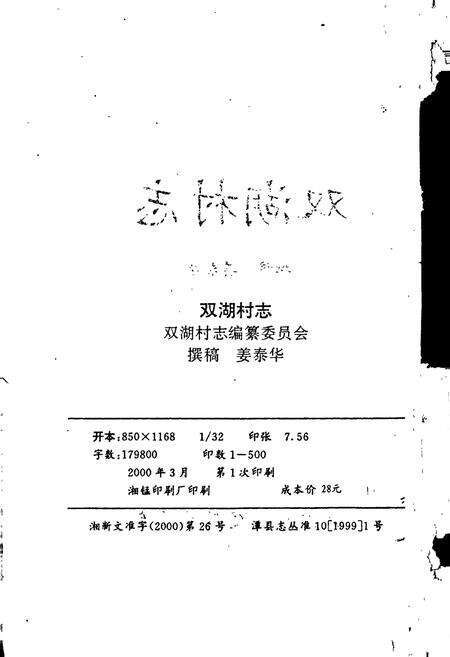 《双湖村志》.pdf电子版_湖南省志预览图2