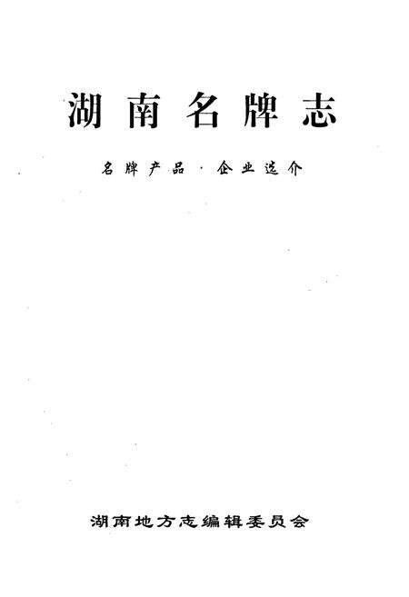 《湖南名牌志》.pdf电子版_湖南省志预览图1