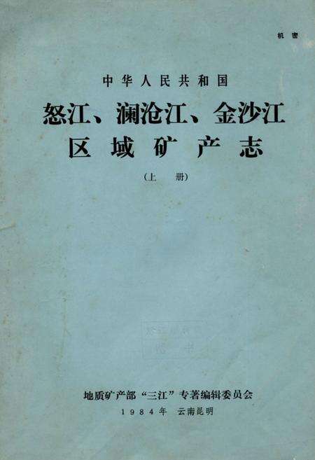 《怒江、澜沧江、金沙江区域矿产志(上册)》.pdf电子版_其他志缩略图