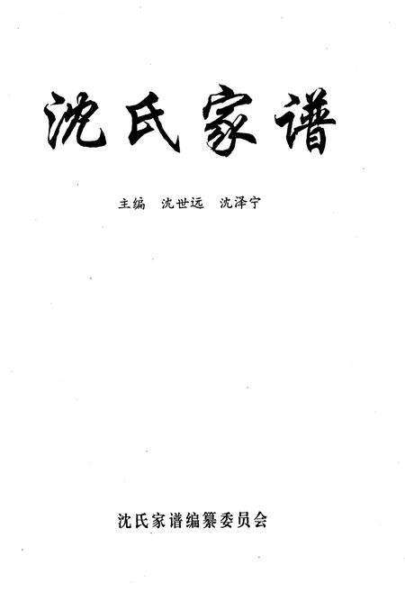 《沈氏家谱》.pdf电子版_其他志预览图1