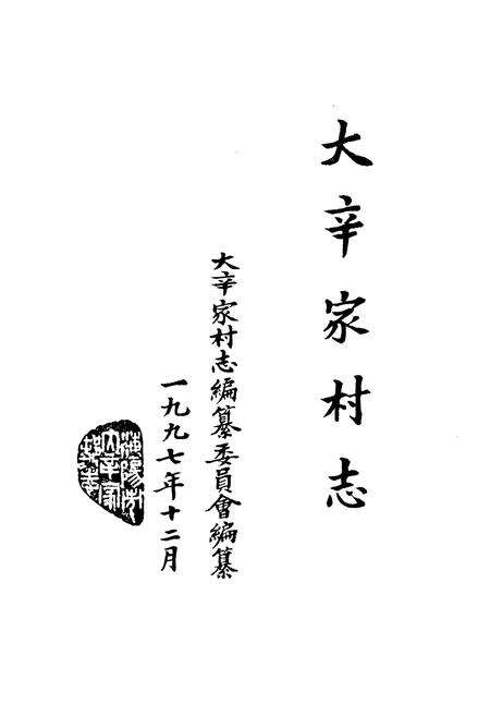 《大辛家村志》.pdf电子版_山东省志预览图1