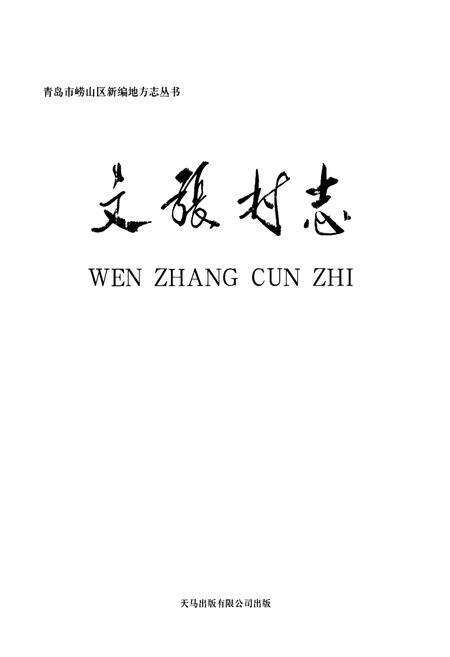 《文张村志》.pdf电子版_山东省志预览图1