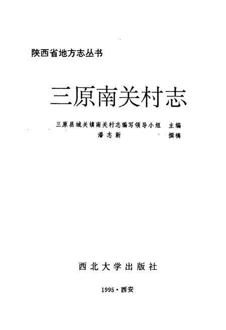 《三原南关村志》.pdf电子版_陕西省志预览图1