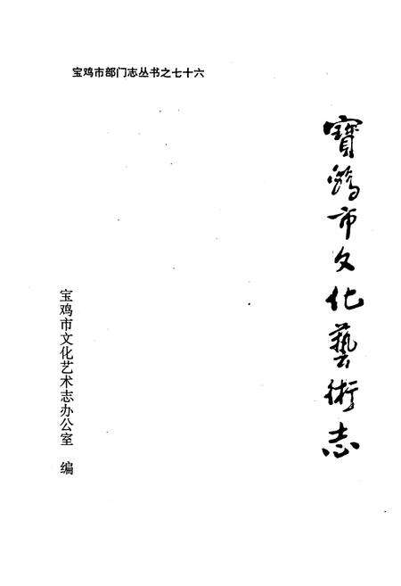《《宝鸡市文化艺术志》》.pdf电子版_陕西省志预览图1