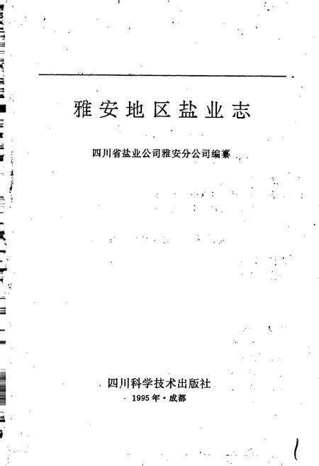 《雅安地区盐业志》.pdf电子版_四川省志预览图1