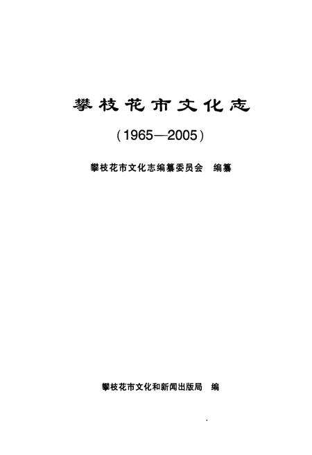 《《攀枝花市文化志(1965-2005)》》.pdf电子版_四川省志预览图1