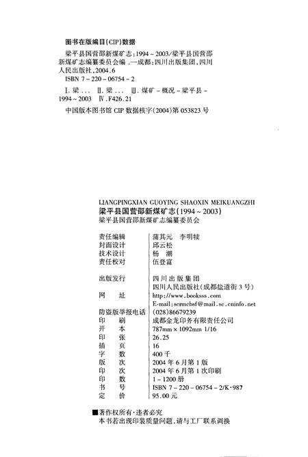 《梁平县国营邵新煤矿志(1994-2003)》.pdf电子版_重庆市志预览图2