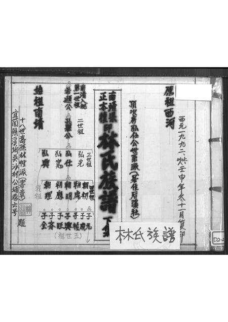 福建林氏族谱-南靖县正本复印林氏族谱 _ 顶次房弘仕公世系派 [不分卷].pdf电子版缩略图