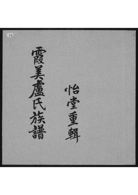 福建庐氏族谱-霞美庐氏族谱怡堂重辑.pdf电子版缩略图