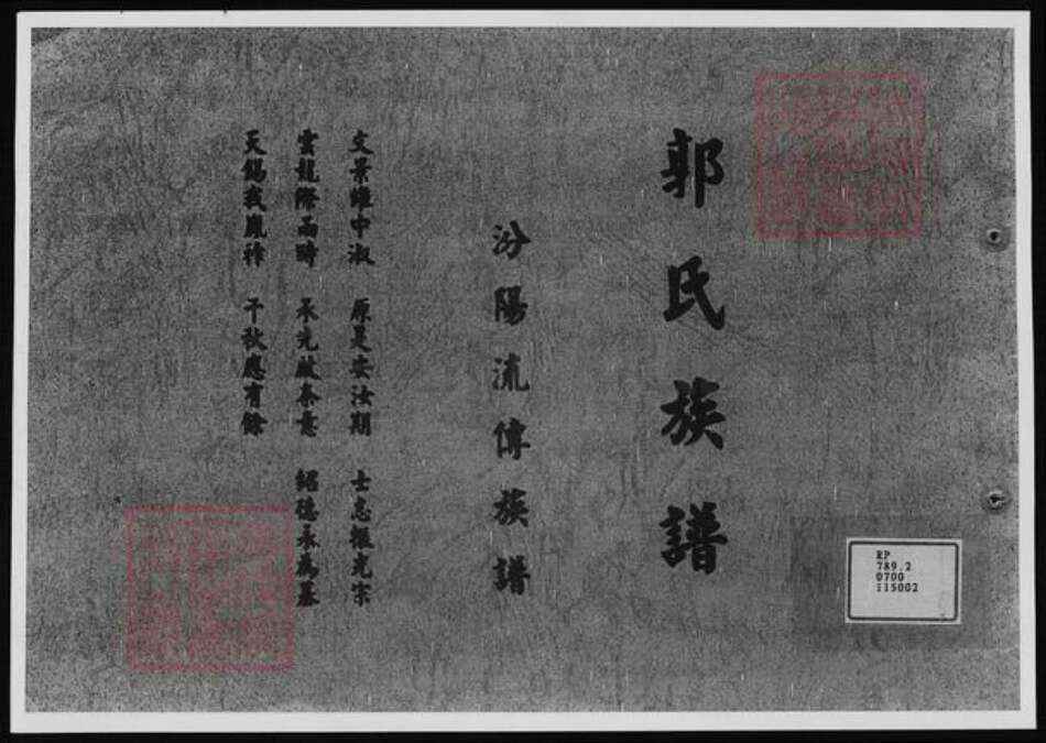 山西省吕梁市交城县郭氏族谱-郭氏族谱.汾阳流传族谱.pdf电子版缩略图