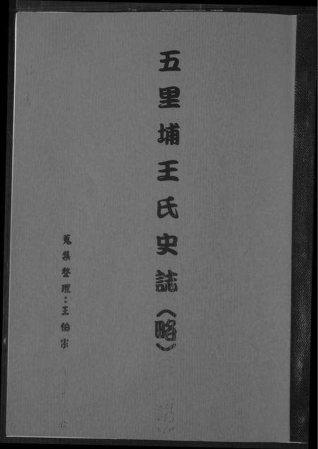 福建王氏族谱-五里埔王氏史志.pdf电子版缩略图