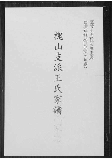 福建王氏族谱-槐山支派王氏家谱.pdf电子版缩略图