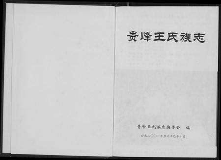 福建王氏族谱-贵峰王氏族志.pdf电子版预览图1