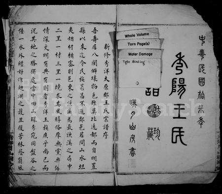 福建王氏族谱-秀洋王氏宗谱.pdf电子版预览图1