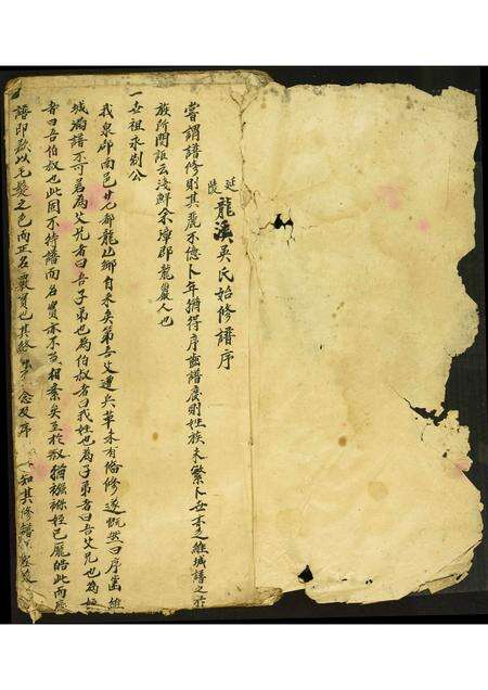 福建吴氏族谱-延陵龙溪吴氏始修族谱.pdf电子版预览图1