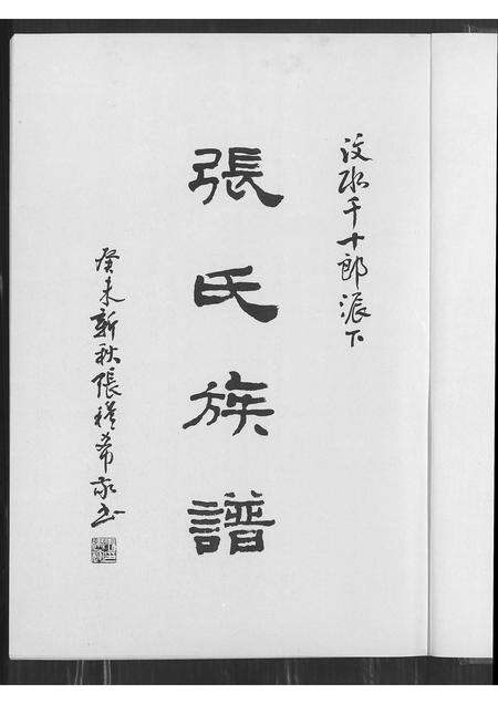 福建张氏族谱-汶水千十郎派下张氏族谱.pdf电子版预览图1
