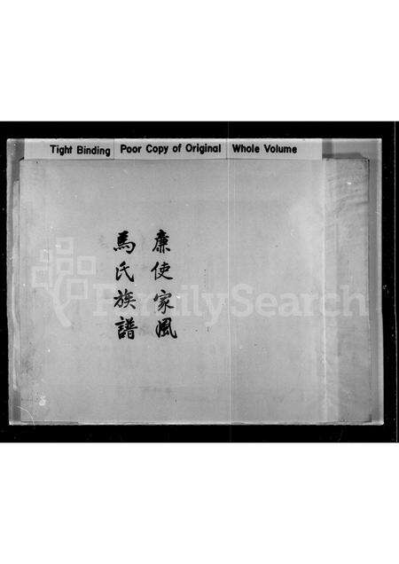 广东马氏族谱-廉使家风马氏族谱.pdf电子版预览图1