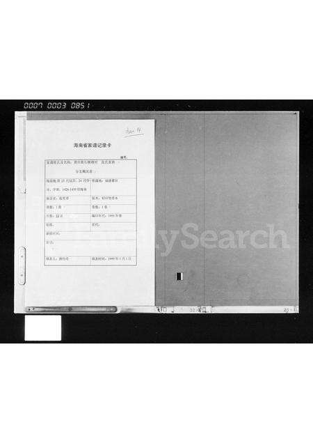 广东、福建张氏族谱-莆田黄石横塘村张氏家族分支概况表.pdf电子版预览图1