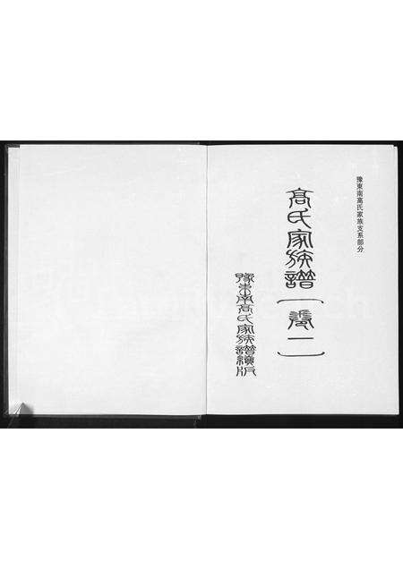 河南高氏族谱-高氏家族谱 _ 豫东南高氏家族支系部分 [残1卷].pdf电子版预览图1