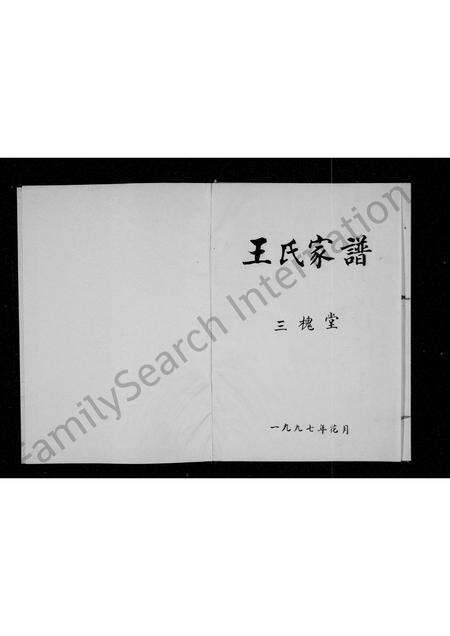 河南王氏族谱-王氏家谱 _ 三槐堂 [6卷].pdf电子版预览图1