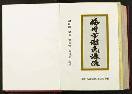 广东谢氏族谱-梅州市谢氏源流.pdf电子版预览图1