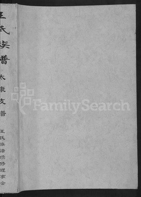 河南王氏族谱-王氏族谱 _ 太康支谱 [不分卷].pdf电子版预览图1