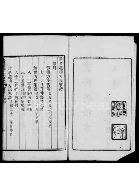 安徽方氏族谱-重修鑪桥方氏家谱 [4卷,首2卷].pdf电子版预览图1