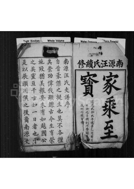 安徽汪氏族谱-南源汪氏支谱 [8卷,首1卷].pdf电子版预览图1