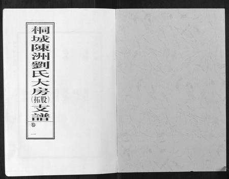 安徽刘氏族谱-陈洲刘氏支谱[10卷].pdf电子版预览图1