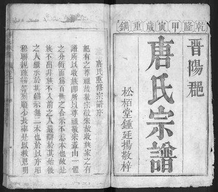 安徽唐氏族谱-唐氏族谱 [8卷].pdf电子版预览图1