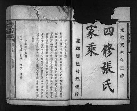 江西张氏族谱-张氏家谱 [5卷,及卷首尾](四修张氏家乘).pdf电子版预览图1