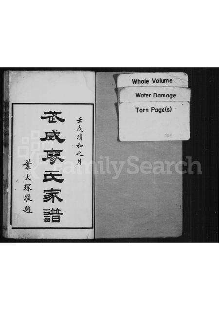 福建廖氏族谱-武威廖氏家谱.pdf电子版预览图1