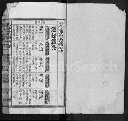 安徽朱氏陈氏族谱-朱陈宗谱 [16卷,末2卷].pdf电子版预览图1