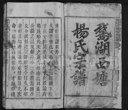 江西杨氏族谱-鵞湖西塘杨氏宗谱 [18卷,首1卷].pdf电子版预览图1