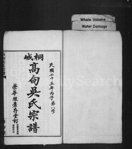 安徽吴氏族谱-桐城高甸吴氏荣华宗谱 [91卷].pdf电子版缩略图