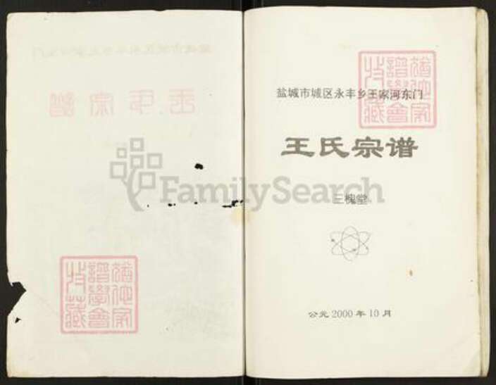 江苏省盐城市亭湖区新兴镇王氏三槐堂族谱-王氏宗谱.pdf电子版预览图1