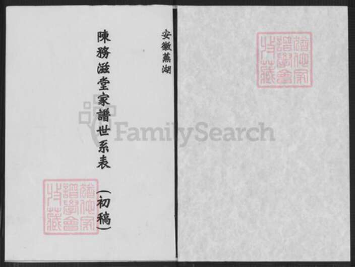 安徽省芜湖市陈氏务滋堂族谱-陈务滋堂家谱世系表.pdf电子版预览图1