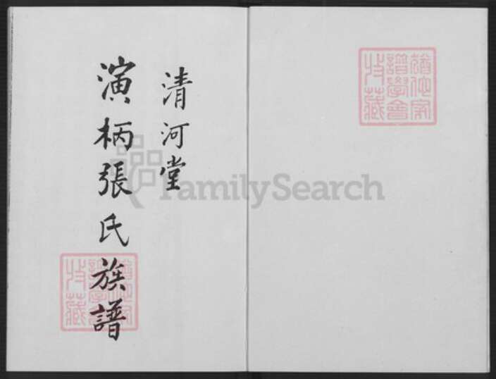 福建省漳州市长泰县枋洋镇张氏清河堂族谱-演柄张氏族谱.pdf电子版预览图1