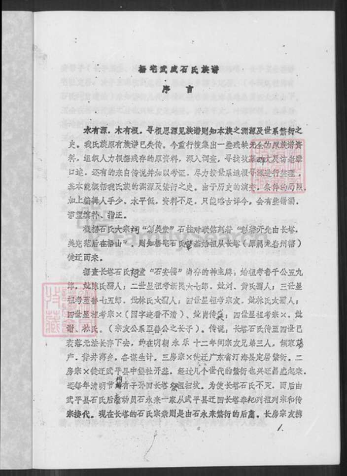 福建省漳州市南靖县船场镇石氏彰美堂族谱-石氏族谱.pdf电子版预览图1