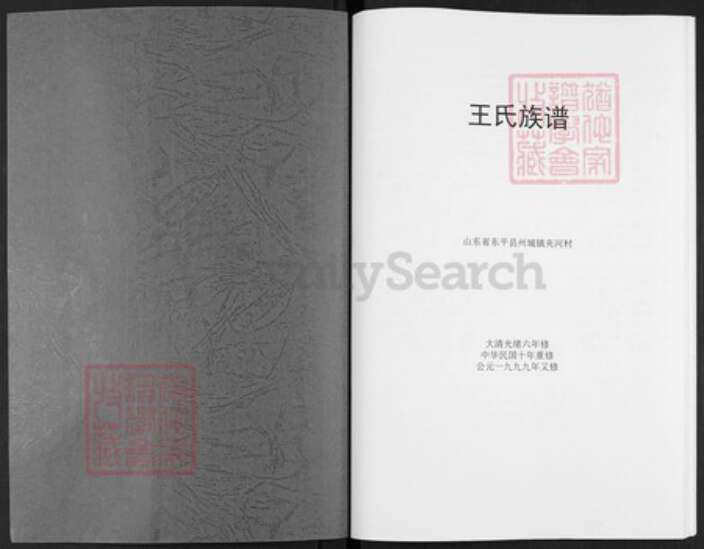 山东省泰安市东平县州城街道王氏族谱-王氏族谱.pdf电子版预览图1